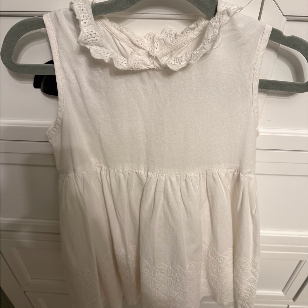 White Sleeveless Kids Dress